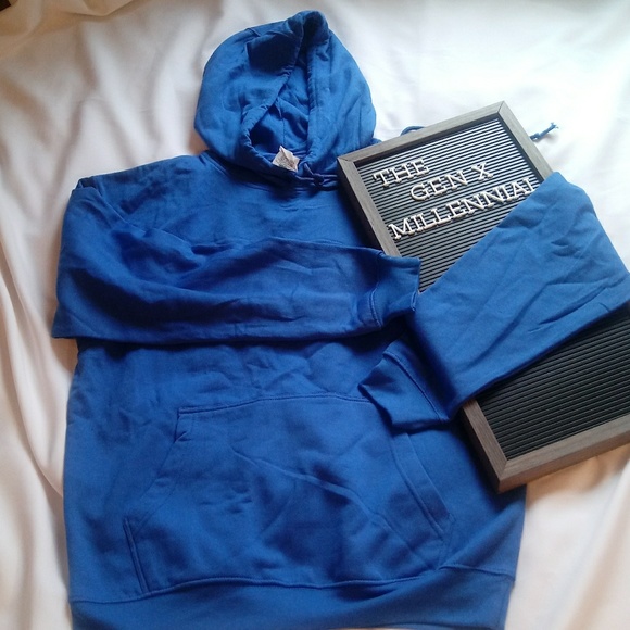 ⬇️ Men's SEL Pullover Hoodie in Blue Size L - Picture 3 of 4